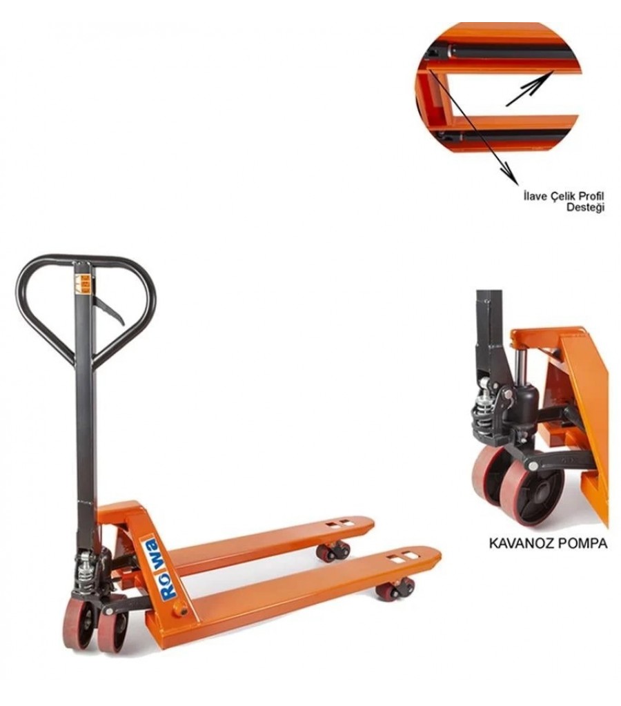 115 CM 2.5 TON MANUEL TRANSPALET POLİÜRETAN TEKERLEK