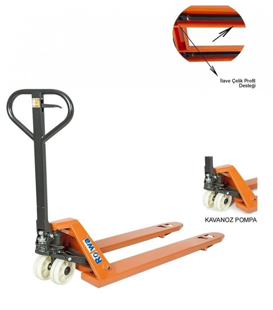 115 CM 2.5 TON MANUEL TRANSPALET POLİAMİD TEKERLEK