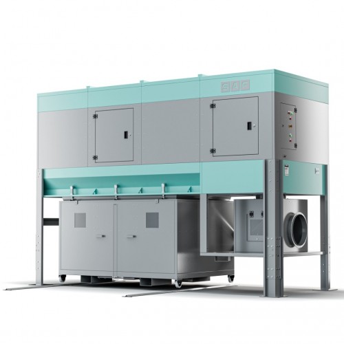 SK-12500 METAL KONTEYNERLİ, PARÇA TUTUCULU VE TEMİZLEMELİ MOBİL TOZ TOPLAYICI