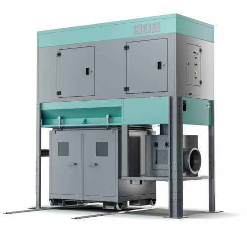 SK-6500 METAL KONTEYNERLİ, PARÇA TUTUCULU VE TEMİZLEMELİ MOBİL TOZ TOPLAYICI